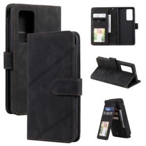 For Huawei P40 Pro Skin Feel Business Horizontal Flip PU Leather Case with Holder & Multi-Card Slots & Wallet & Lanyard & Photo Frame(Black) (OEM)