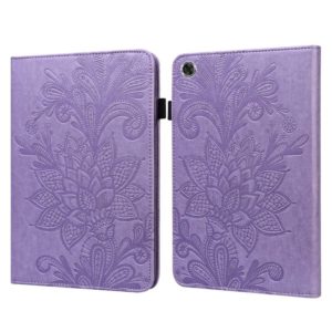 For Lenovo Tab M8 8505X Lace Flower Embossing Pattern Horizontal Flip Leather Case with Holder & Card Slots & Wallet & Photo Frame(Purple) (OEM)