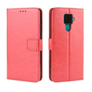 Retro Crazy Horse Texture Horizontal Flip Leather Case for Huawei Nova 5i Pro/Mate 30 Lite , with Holder & Card Slots & Photo Frame(Red) (OEM)