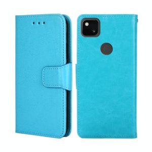 For Google Pixel 5 Crystal Texture Leather Phone Case(Light Blue) (OEM)