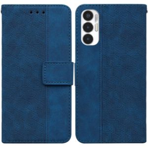 For Tecno Pova 3 LE7 Geometric Embossed Leather Phone Case(Blue) (OEM)