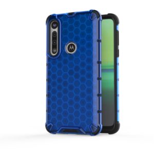 For Motorola Moto G8 Play Shockproof Honeycomb PC + TPU Case(Blue) (OEM)