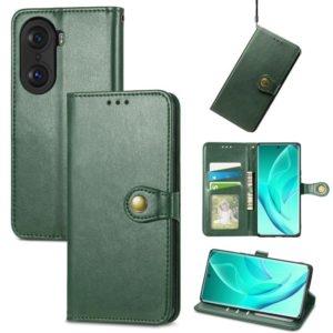 For Honor 60 Pro Solid Color Leather Buckle Phone Case(Green) (OEM)