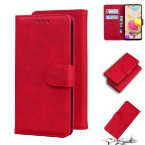For LG K42 Skin Feel Pure Color Flip Leather Phone Case(Red) (OEM)
