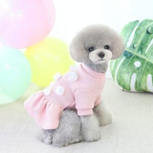 Pet Dog Skirt Pomeranian Bichon Wool Skirt Dog Warm Skirt, Size: XXL(Pink) (OEM)