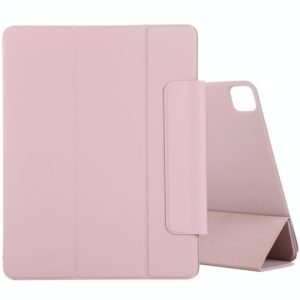 For iPad Pro 11 2022 / 2021 / iPad Pro 11 inch 2020 / Pro 11 2018 / Air 2020 10.9 Horizontal Flip Ultra-thin Double-sided Clip Active Buckle Magnetic PU Leather Tablet Case With Three-folding Holder & Sleep / Wake-up Function(Pink) (OEM)