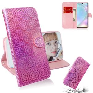 For Huawei P30 Solid Color Colorful Magnetic Buckle Horizontal Flip PU Leather Case with Holder & Card Slots & Wallet & Lanyard(Pink) (OEM)