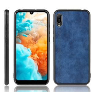 For Huawei Y6 Pro 2019 Shockproof Sewing Cow Pattern Skin PC + PU + TPU Case(Blue) (OEM)