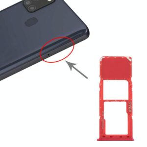 For Samsung Galaxy A21s SIM Card Tray + Micro SD Card Tray (Red) (OEM)