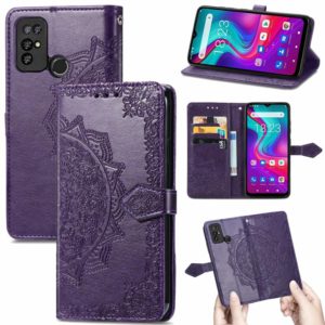 For Doogee X96 Pro Mandala Flower Embossed Horizontal Flip Leather Case with Holder & Three Card Slots & Wallet & Lanyard(Purple) (OEM)