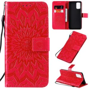 For Galaxy S20+ Sun Print Horizontal Flip Protective Case with Holder & Card Slots & Wallet(Red) (OEM)