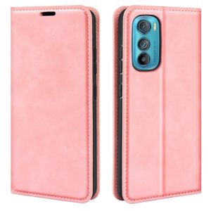 For Motorola Moto Edge 30 5G Retro-skin Magnetic Suction Leather Phone Case(Pink) (OEM)