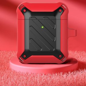 Wireless Earphones Shockproof Bumblebee Twill Silicone Protective Case For AirPods 1/2(Red Black) (OEM)