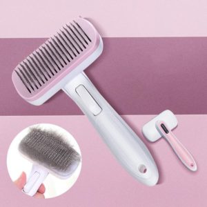 Pet Comb Cat Dog Hair Brush Hair Removal Tool, Style: Steel Wire (Pink) (OEM)