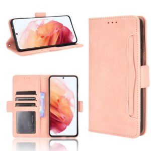 For Samsung Galaxy S21+ 5G Skin Feel Calf Pattern Horizontal Flip Leather Case with Holder & Card Slots & Photo Frame(Pink) (OEM)