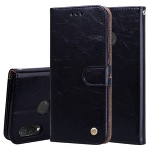 Business Style Oil Wax Texture Horizontal Flip Leather Case for Huawei Nova 3, with Holder & Card Slots & Wallet (Black) (OEM)