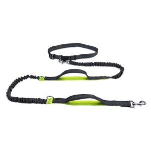Running Reflective Double Telescopic Dog Rope Dog Chain Traction(Fluorescent Green) (OEM)