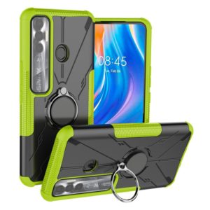 For Tecno Spark 7 Pro Armor Bear Shockproof PC + TPU Phone Protective Case with Ring Holder(Green) (OEM)