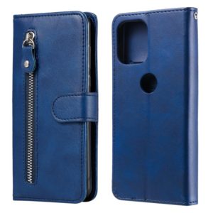 For Motorola Moto G100 / Edge S Fashion Calf Texture Zipper Horizontal Flip Leather Case with Stand & Card Slots & Wallet(Blue) (OEM)