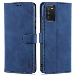 For Samsung Galaxy A02s AZNS Skin Feel Calf Texture Horizontal Flip Leather Case with Card Slots & Holder & Wallet(Blue) (AZNS) (OEM)