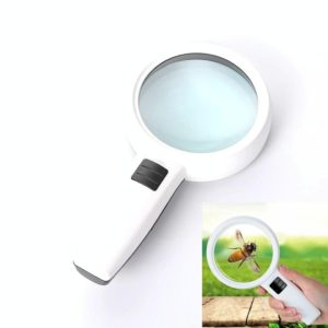 Handheld High-definition Lens with LED Light Reading and Maintenance Magnifying Glass for the Elderly, Style:95mm 10 Times (OEM)