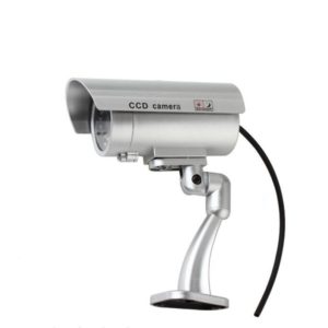 IP66 Waterproof Dummy CCTV Camera With Flashing LED For Realistic Looking for Security Alarm(Silver) (OEM)