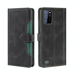 For Oukitel C25 Skin Feel Straw Hat Magnetic Buckle Leather Phone Case(Black) (OEM)