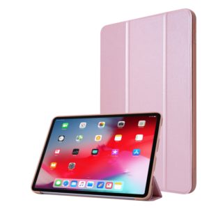 For iPad Pro 11 (2020) PC + PU Leather Tablet Case with Three-folding Holder(Rose Gold) (OEM)