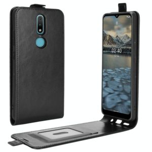 For Nokia 2.4 R64 Texture Single Vertical Flip Leather Protective Case with Card Slots & Photo Frame(Black) (OEM)