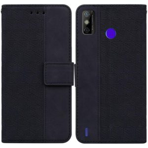 For Tecno Spark Go 2020 / Spark 6 Go Geometric Embossed Leather Phone Case(Black) (OEM)