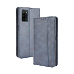 For Blackview A100 Magnetic Buckle Retro Crazy Horse Texture Horizontal Flip Leather Case with Holder & Card Slots & Photo Frame(Blue) (OEM)