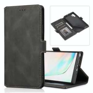 For Samsung Galaxy Note 10 Plus Retro Magnetic Closing Clasp Horizontal Flip Leather Case with Holder & Card Slots & Photo Frame & Wallet(Black) (OEM)
