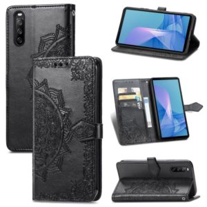 For Sony Xperia 1 III Mandala Embossing Pattern Horizontal Flip Leather Case with Holder & Card Slots & Wallet & Lanyard(Black) (OEM)