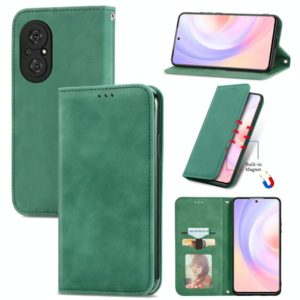 For Honor 50 SE Retro Skin Feel Business Magnetic Horizontal Flip Leather Case with Holder & Card Slots & Wallet & Photo Frame(Green) (OEM)