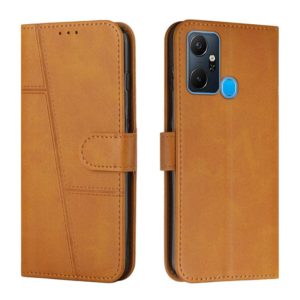 For Infinix Smart 6 Plus Stitching Calf Texture Buckle Leather Phone Case(Yellow) (OEM)