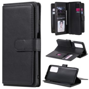 For Huawei Honor Play4 / Maimang 9 Multifunctional Magnetic Copper Buckle Horizontal Flip Solid Color Leather Case with 10 Card Slots & Wallet & Holder & Photo Frame(Black) (OEM)