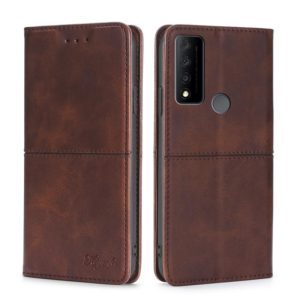 For TCL 30 V 5G/T781S Cow Texture Magnetic Horizontal Flip Leather Phone Case(Dark Brown) (OEM)