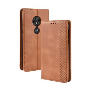 Magnetic Buckle Retro Texture Horizontal Flip Leather Case for Motorola Moto G7 Play (EU Version), with Holder & Card Slots & Wallet (Brown) (OEM)