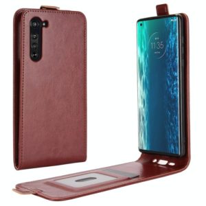 For Motorola Edge R64 Texture Single Vertical Flip Leather Protective Case with Card Slots & Photo Frame(Brown) (OEM)