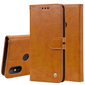 Business Style Oil Wax Texture Horizontal Flip Leather Case for Xiaomi Mi 6X / A2, with Holder & Card Slots & Wallet(Brown) (OEM)