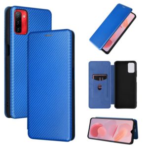 For Ulefone Note 12P Carbon Fiber Texture Horizontal Flip PU Phone Case(Blue) (OEM)