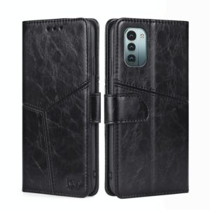 For Nokia G21/G11 Geometric Stitching Horizontal Flip TPU + PU Leather Phone Case(Black) (OEM)
