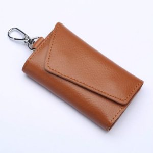 Multifunctional Litchi Texture Leather Keychain Bag Car Key Bag(Brown) (OEM)