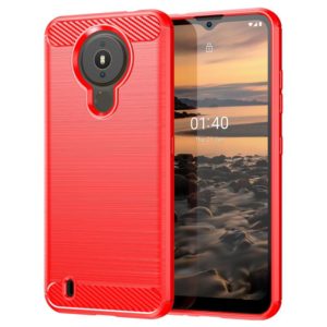 For Nokia 1.4 Brushed Texture Carbon Fiber TPU Phone Case(Red) (OEM)