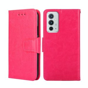 For OnePlus 9RT 5G Crystal Texture Leather Phone Case(Rose Red) (OEM)