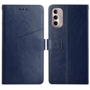 For Motorola Moto G Stylus 5G 2022 Y Stitching Horizontal Flip Leather Phone Case(Blue) (OEM)