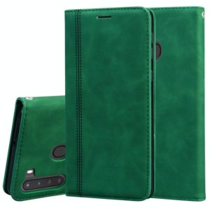 For Samsung Galaxy A21 Frosted Business Magnetic Horizontal Flip PU Leather Case with Holder & Card Slot & Lanyard(Green) (OEM)