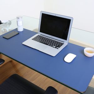 Multifunction Business PU Leather Mouse Pad Keyboard Pad Table Mat Computer Desk Mat, Size: 60 x 30cm(Sapphire Blue) (OEM)