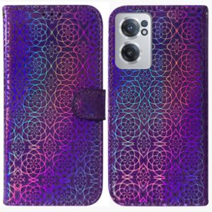 For OnePlus Nord CE 2 5G Colorful Magnetic Buckle Leather Phone Case(Purple) (OEM)
