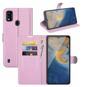 For ZTE Blade A51 Litchi Texture Horizontal Flip Protective Case with Holder & Card Slots & Wallet(Pink) (OEM)